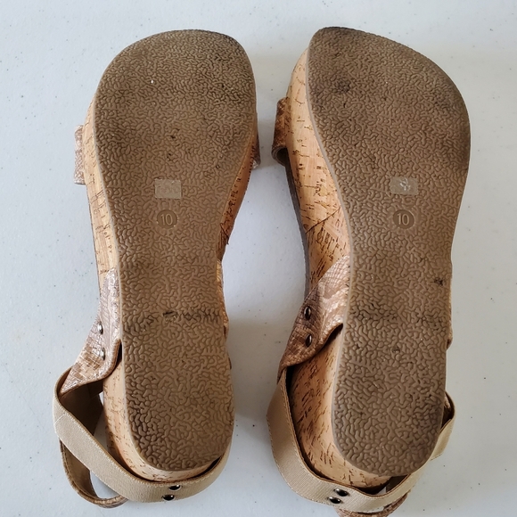 Beach by Matisse Point Break Platform Wedge Sandal Size 10 Snake Print Chunky - Picture 9 of 16